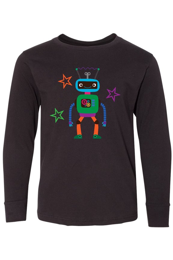 Funny Robotics Team Robot Long Sleeve Youth T-Shirt