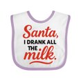 thumbnail image 1 of Inktastic Funny Santa Milk Boys or Girls Baby Bib, 1 of 4