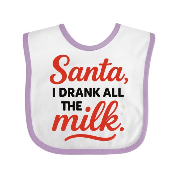 Inktastic Funny Santa Milk Boys or Girls Baby Bib
