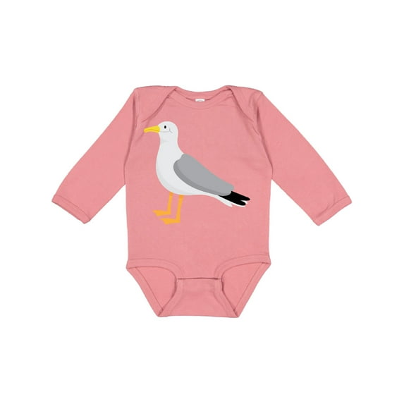 Inktastic Funny Seagull Bird Boys or Girls Long Sleeve Baby Bodysuit