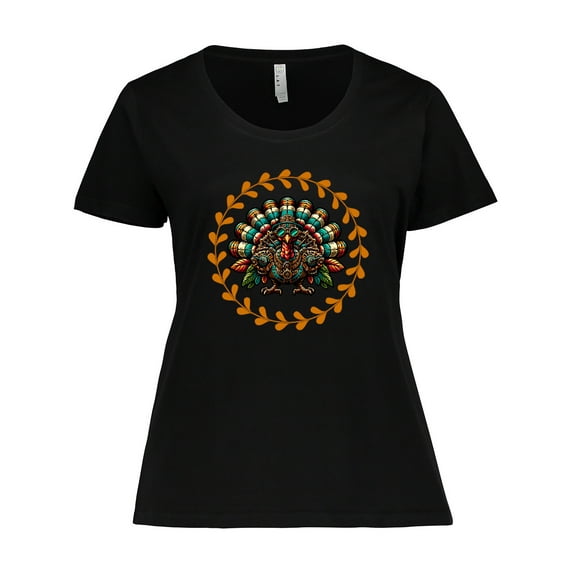 Inktastic Funny Steampunk Thanksgiving Turkey Women's Plus Size T-Shirt
