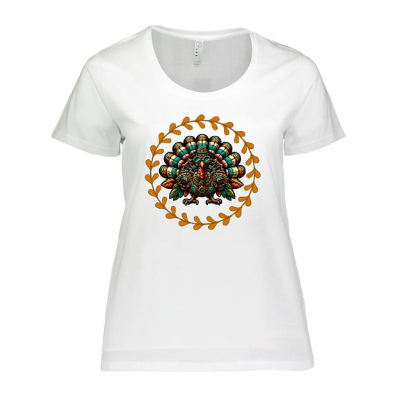 Inktastic Funny Steampunk Thanksgiving Turkey Women's Plus Size T-Shirt