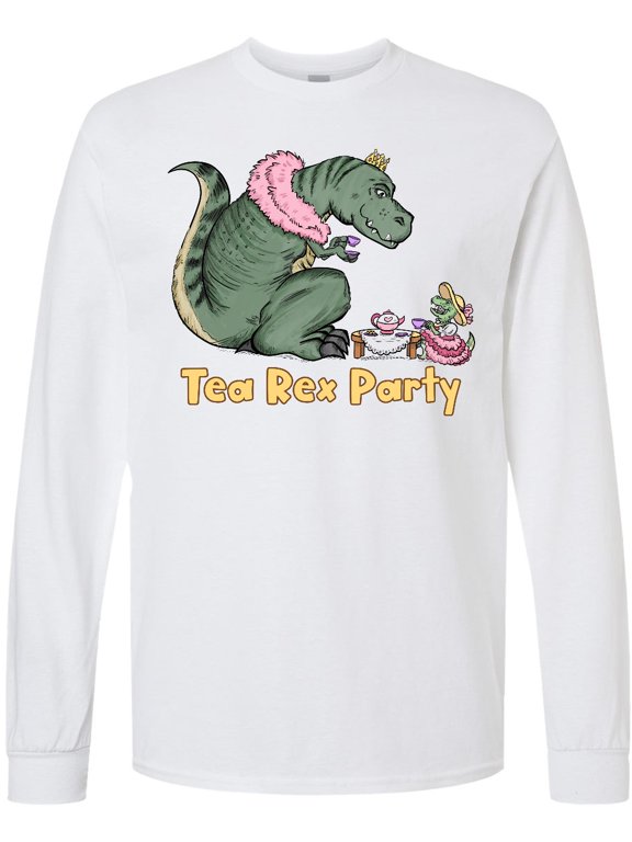 Funny Tea Rex Party Long Sleeve T-Shirt