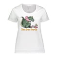 thumbnail image 1 of Inktastic Funny Tea Rex Party Women's Plus Size T-Shirt, 1 of 5