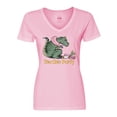 thumbnail image 1 of Inktastic Funny Tea Rex Party Women's V-Neck T-Shirt, 1 of 5