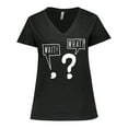 thumbnail image 1 of Inktastic Funny Wait What? Comma and Question Mark Women's Plus Size V-Neck T-Shirt, 1 of 5
