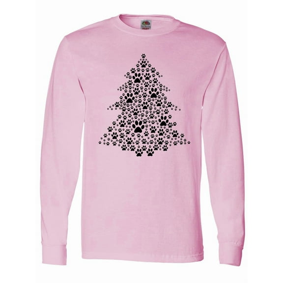 Inktastic Furry Christmas Tree As Pawprints Long Sleeve T-Shirt