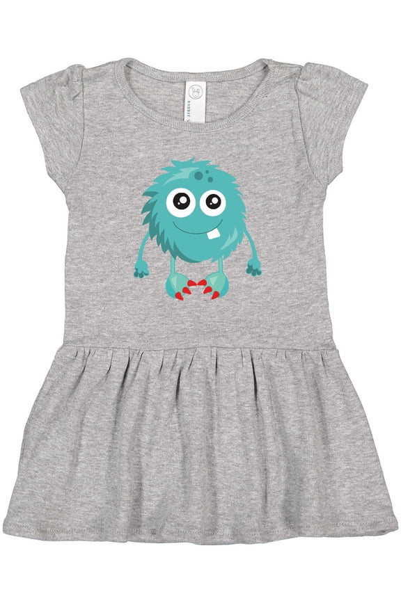 Furry Monster, Blue Monster, Cute Monster, Silly Girls Toddler Dress