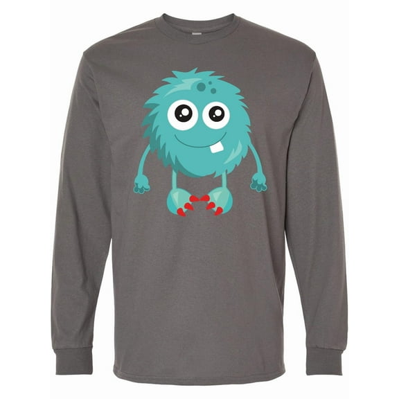 Inktastic Furry Monster, Blue Monster, Cute Monster, Silly Long Sleeve T-Shirt