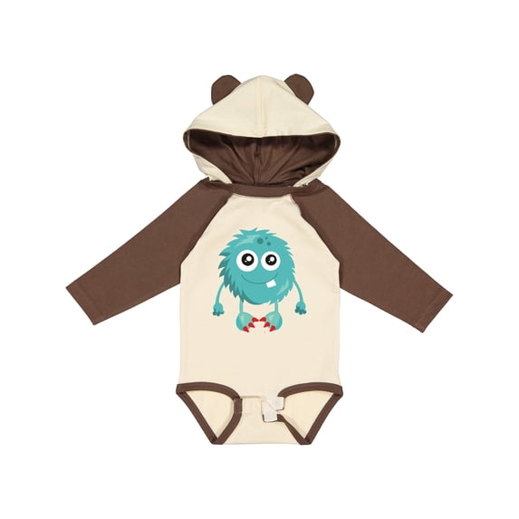 Inktastic Furry Monster, Little Monster, Blue Monster Boys or Girls Long Sleeve Baby Bodysuit