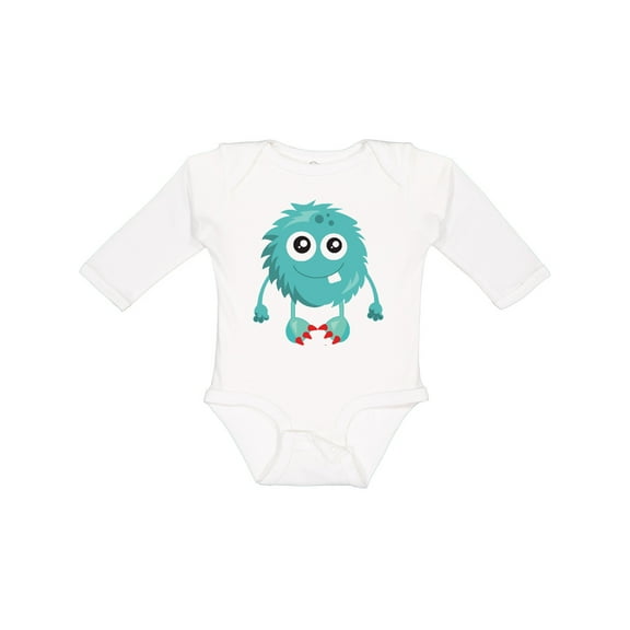 Inktastic Furry Monster, Little Monster, Blue Monster Boys or Girls Long Sleeve Baby Bodysuit
