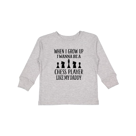 Inktastic Futre Chess Player Like Daddy Boys or Girls Long Sleeve Toddler T-Shirt