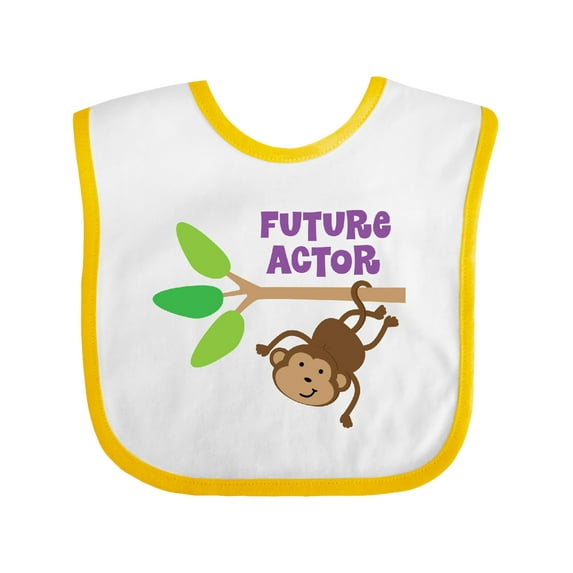 Inktastic Future Actor Childs Acting Theater Monkey Boys or Girls Baby Bib