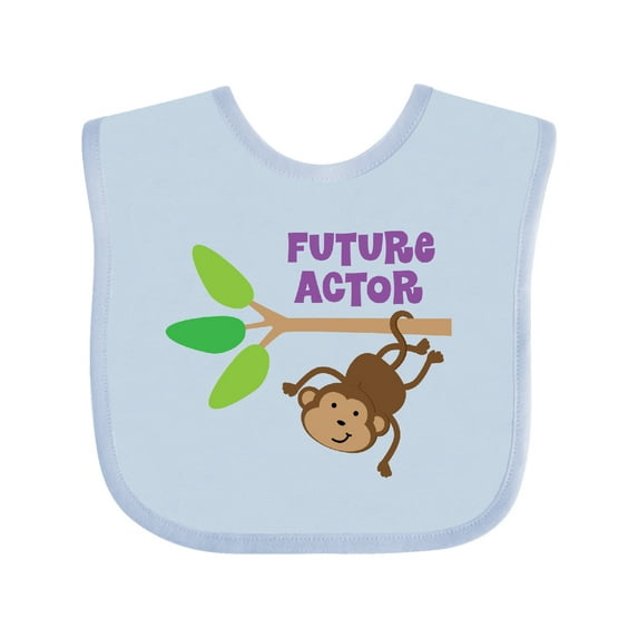 Inktastic Future Actor Childs Acting Theater Monkey Boys or Girls Baby Bib