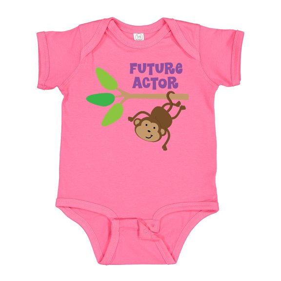 Inktastic Future Actor Childs Acting Theater Monkey Boys or Girls Baby Bodysuit
