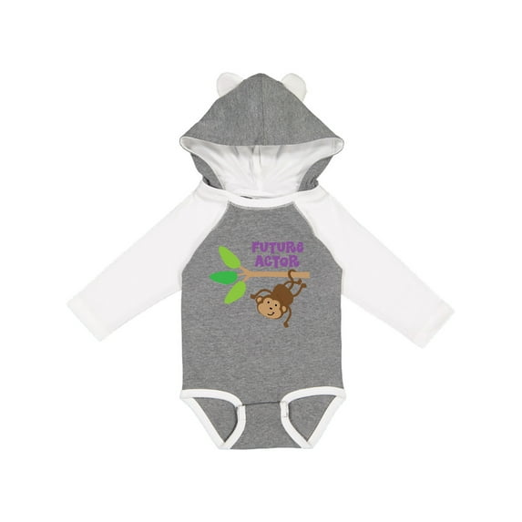 Inktastic Future Actor Childs Acting Theater Monkey Boys or Girls Long Sleeve Baby Bodysuit