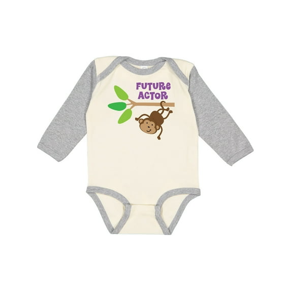 Inktastic Future Actor Childs Acting Theater Monkey Boys or Girls Long Sleeve Baby Bodysuit