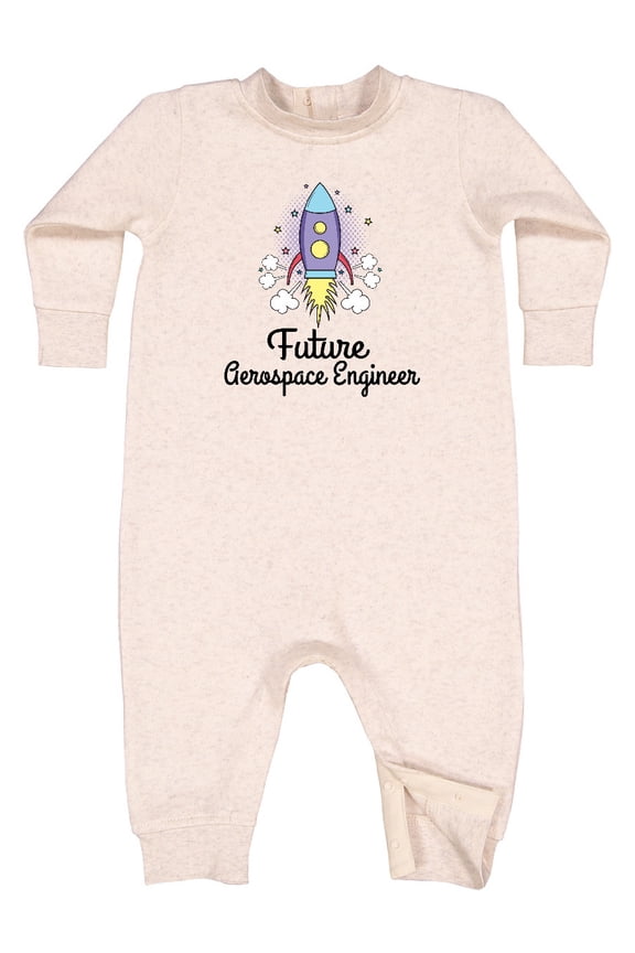 Future Aerospace Engineer Rocket Baby Fleece Romper