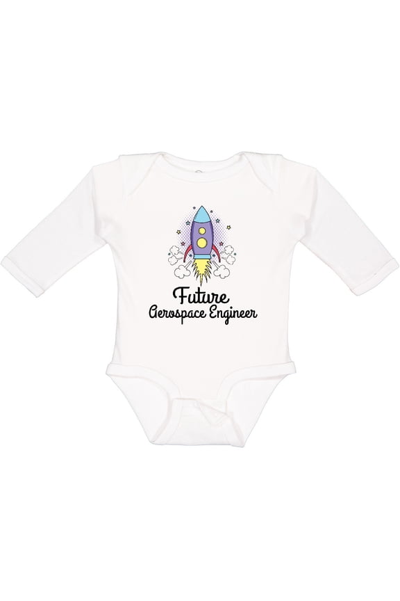 Future Aerospace Engineer Rocket Girls Long Sleeve Baby Bodysuit