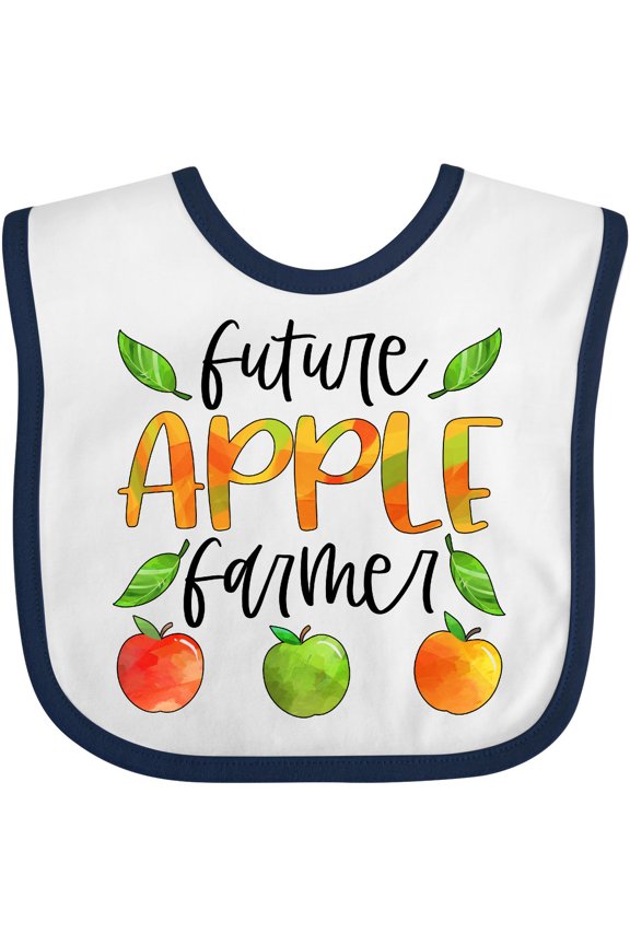Future Apple Farmer Apples and Leaves Boys or Girls Baby Bib