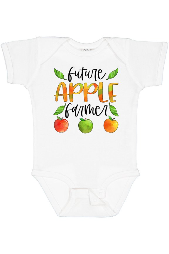 Future Apple Farmer- Apples and Leaves Boys or Girls Baby Bodysuit