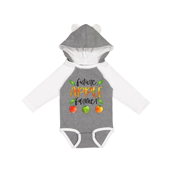 Inktastic Future Apple Farmer- Apples and Leaves Boys or Girls Long Sleeve Baby Bodysuit
