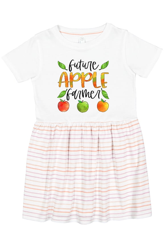 Future Apple Farmer Apples and Leaves Girls Toddler Dress