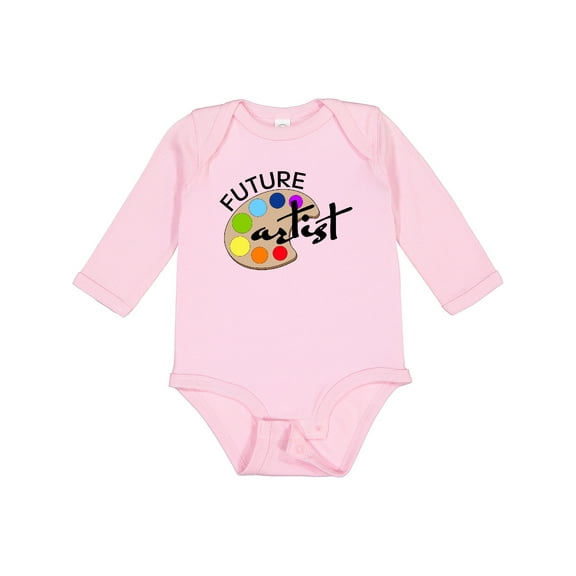 Inktastic Future Artist with Paints Boys or Girls Long Sleeve Baby Bodysuit