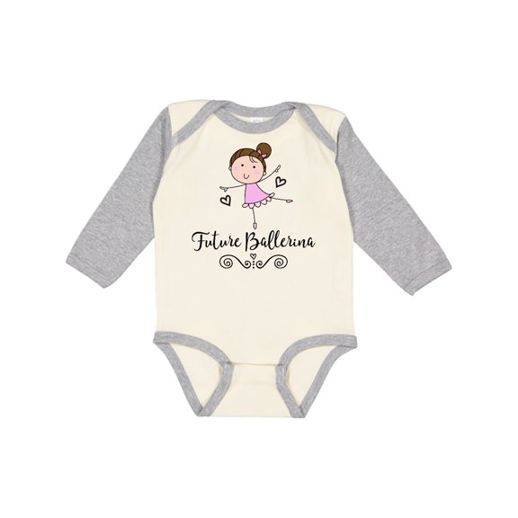 Inktastic Future Ballerina Girls Dance Girls Long Sleeve Baby Bodysuit
