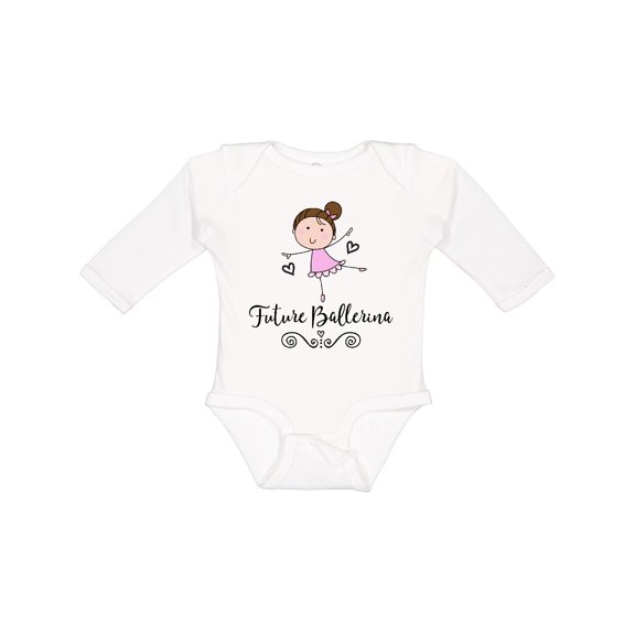 Inktastic Future Ballerina Girls Dance Girls Long Sleeve Baby Bodysuit