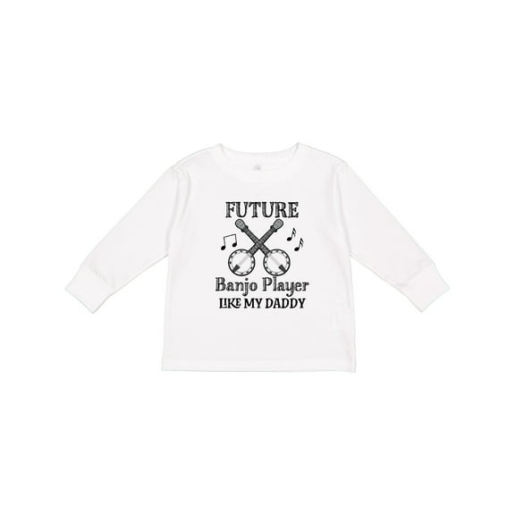 Inktastic Future Banjo Player Like Daddy Boys or Girls Long Sleeve Toddler T-Shirt