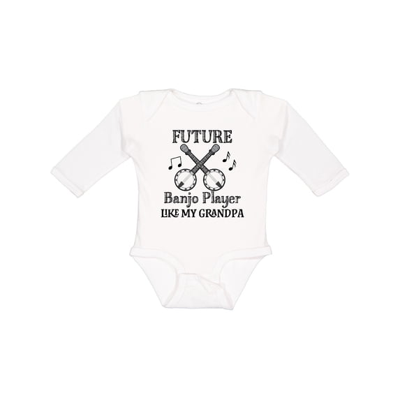 Inktastic Future Banjo Player Like Grandpa Boys or Girls Long Sleeve Baby Bodysuit