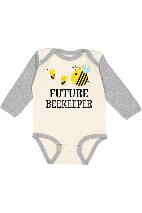 Future Beekeeper Honey Bee Boys or Girls Long Sleeve Baby Bodysuit