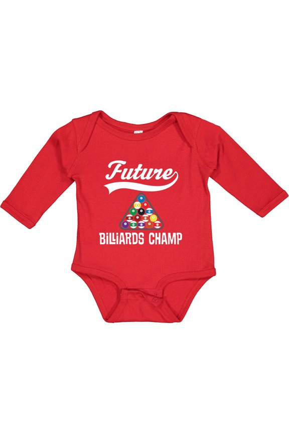 Future Billiards Champ Boys or Girls Long Sleeve Baby Bodysuit