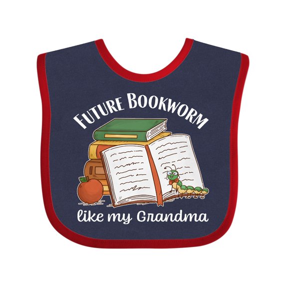 Inktastic Future Bookworm Like My Grandma Boys or Girls Baby Bib