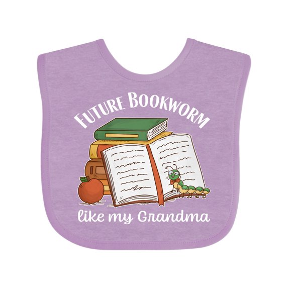 Inktastic Future Bookworm Like My Grandma Boys or Girls Baby Bib