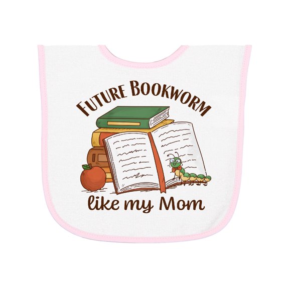 Inktastic Future Bookworm Like My Mom Baby Terry Cloth Bib
