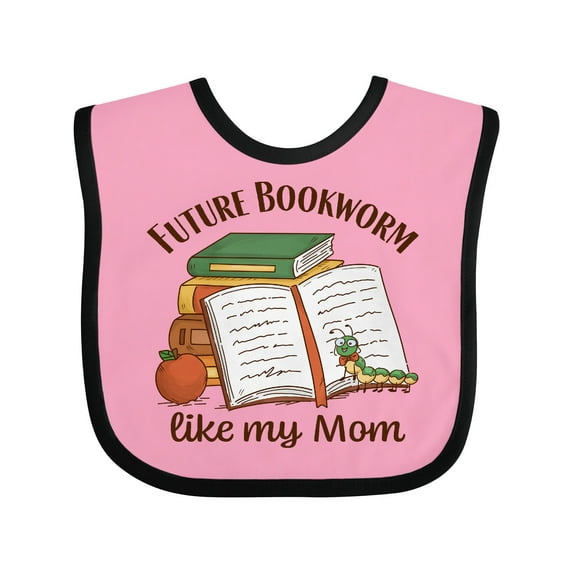 Inktastic Future Bookworm Like My Mom Boys or Girls Baby Bib