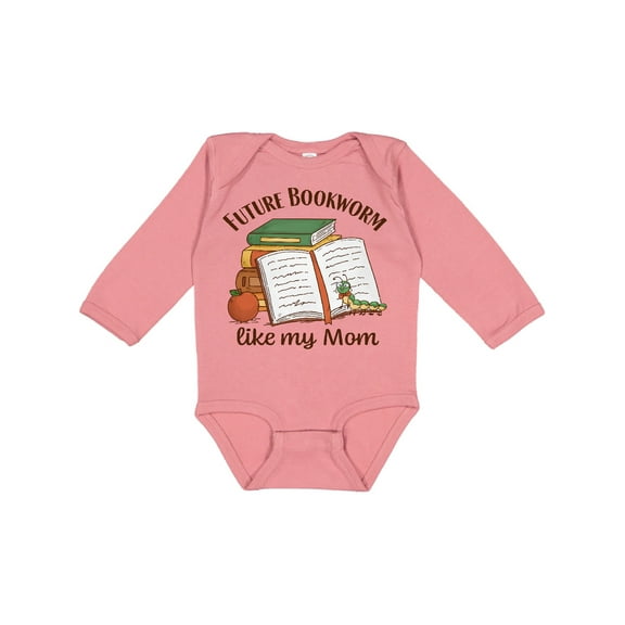 Inktastic Future Bookworm Like My Mom Boys or Girls Long Sleeve Baby Bodysuit