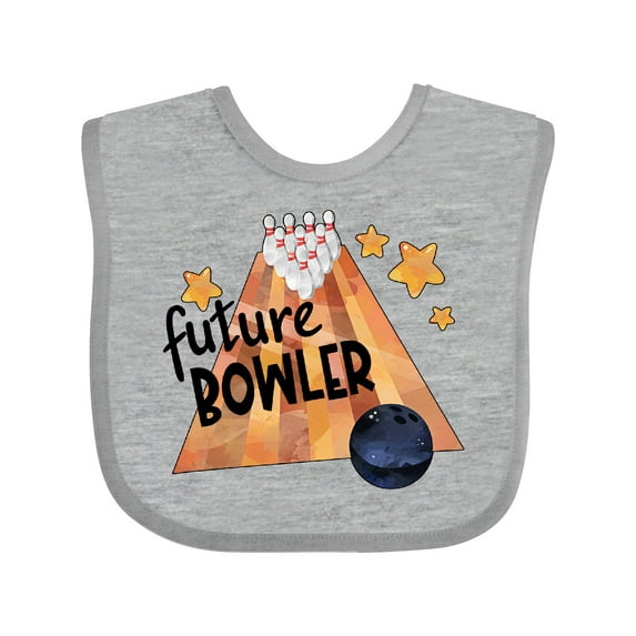 Inktastic Future Bowler Bowling Ball and Pins Boys or Girls Baby Bib