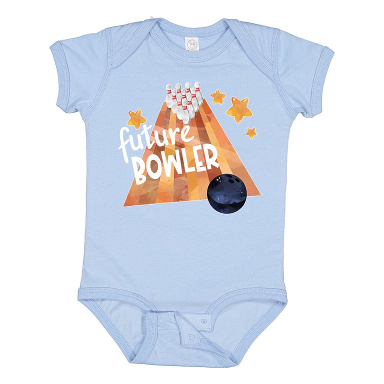 Inktastic Future Bowler Bowling Ball and Pins Boys or Girls Baby Bodysuit 