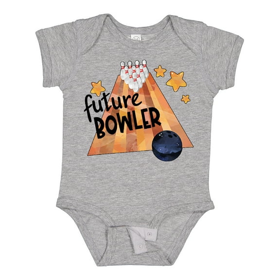 Inktastic Future Bowler Bowling Ball and Pins Boys or Girls Baby Bodysuit