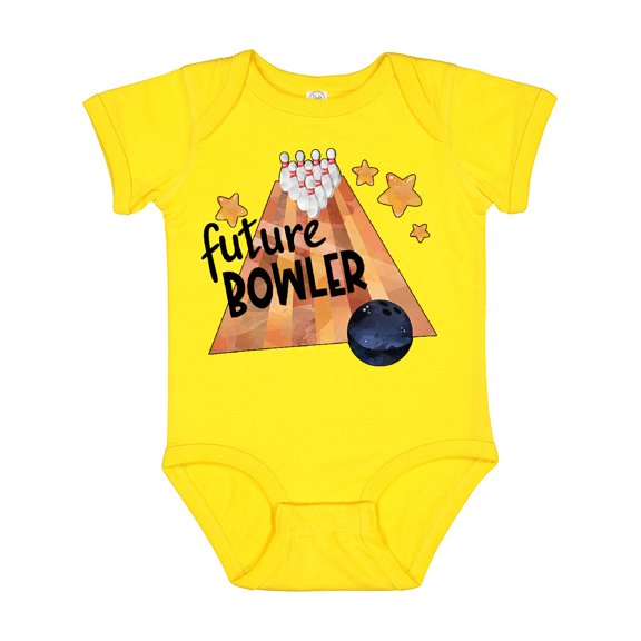 Inktastic Future Bowler Bowling Ball and Pins Boys or Girls Baby Bodysuit