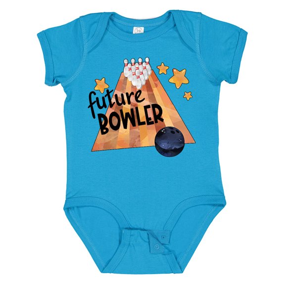 Inktastic Future Bowler Bowling Ball and Pins Boys or Girls Baby Bodysuit
