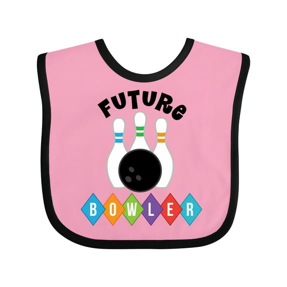 Inktastic Future Bowler Bowling Pins Boys or Girls Baby Bib