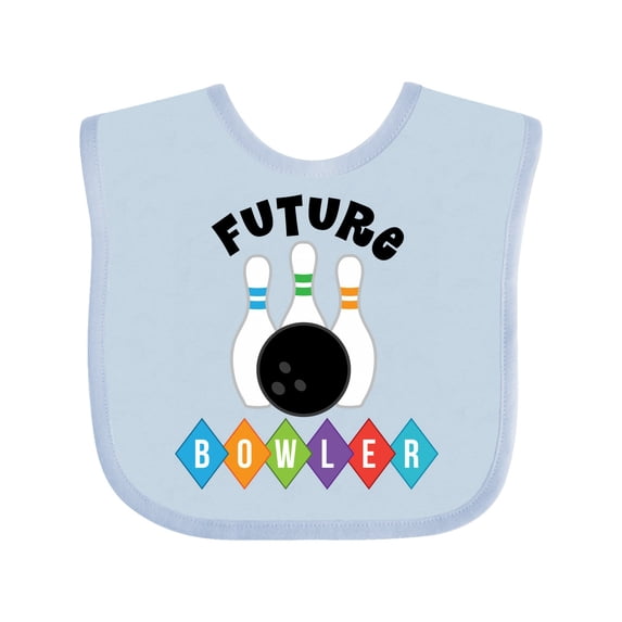 Inktastic Future Bowler Bowling Pins Boys or Girls Baby Bib