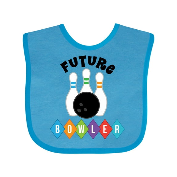 Inktastic Future Bowler Bowling Pins Boys or Girls Baby Bib