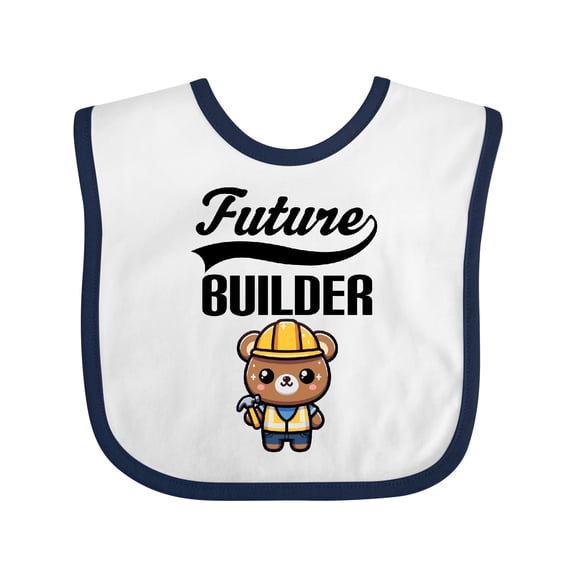 Inktastic Future Builder Construction Bear Boys Baby Bib