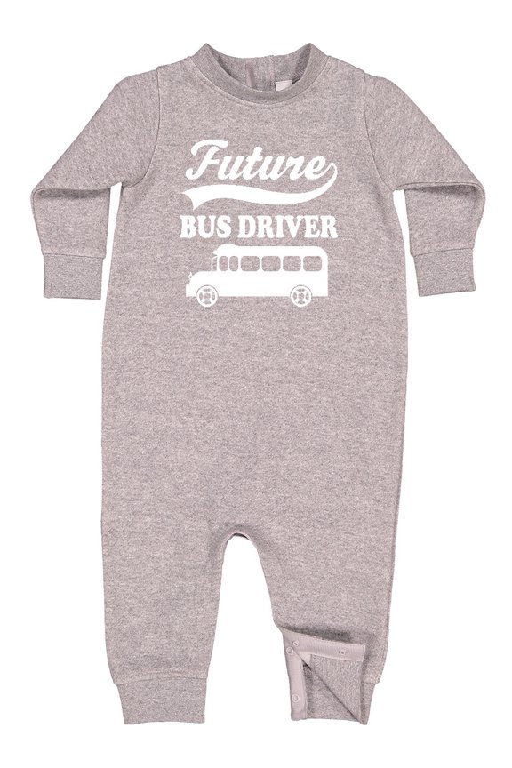 Future Bus Driver Shirt Childs Occupation Baby Fleece Romper