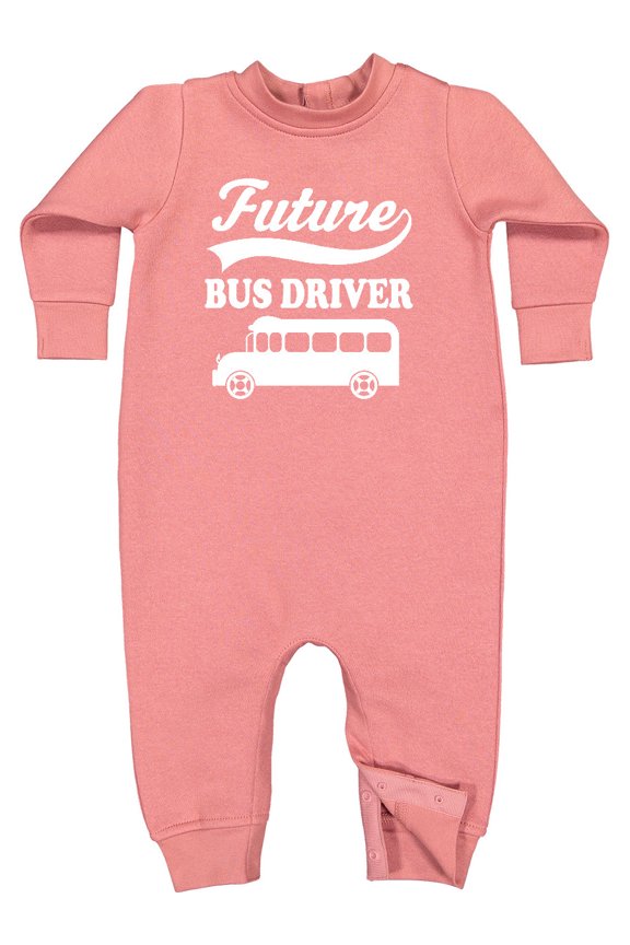 Future Bus Driver Shirt Childs Occupation Baby Fleece Romper